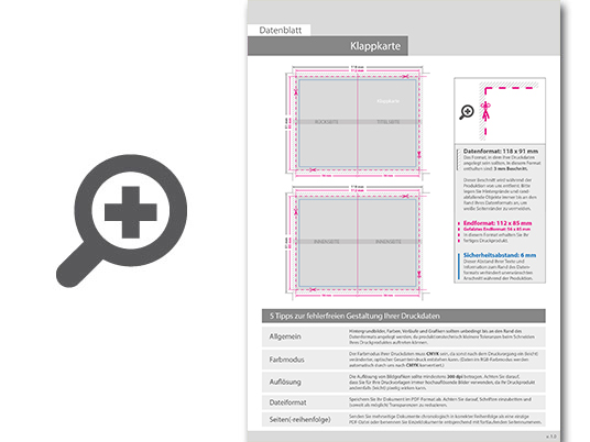 Product Bild klapp-visitenkarten_hoch_5_5_farbig___beidseitig_bedruckt_(cmyk_4-farbig_+_1_pantone-sonderfarbe)