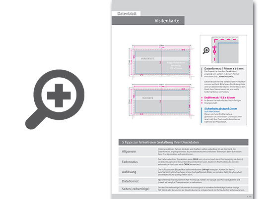 Product Bild klapp-visitenkarten_quer_5_5_farbig___beidseitig_bedruckt_(cmyk_4-farbig_+_1_pantone-sonderfarbe)