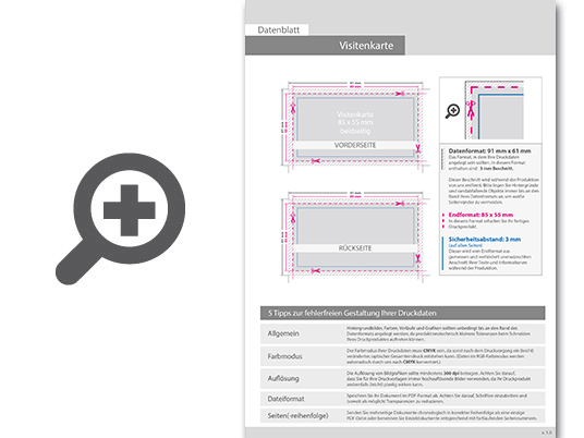 Product Bild visitenkarten_quer_5_5_farbig_85_x_55_mm___beidseitig_bedruckt_(cmyk_4-farbig_+_1_pantone-sonderfarbe)